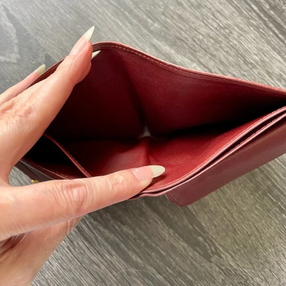 Cartier Burgundy Leather Compact Wallet EUC - Picture 4 of 8